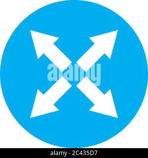 Arrows in four directions block style icon design of web forward and infographic theme Vector illustration Stock Vector