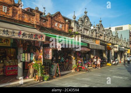 Taoyuan, Taiwan - June 23, 2020: Daxi old street,  the earliest developed area in Taoyuan, is famous for dried tofu and the Baroque architectures buil Stock Photo