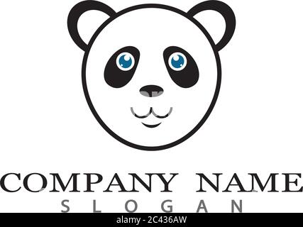 Panda logo template vector icon illustration design Stock Vector
