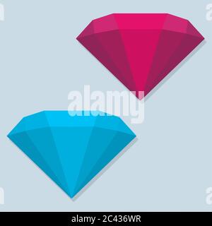 red diamond and blue diamond isolated vector illustration Stock Vector