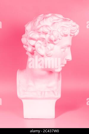 Pink background of David sculpture Giuliano de' Medici Stock Photo