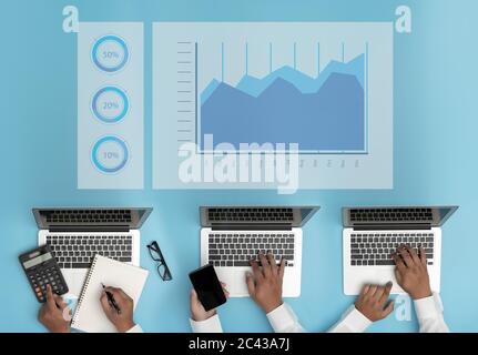 Business People Accounting Document Information Financial  analyzing financial reports Stock Photo