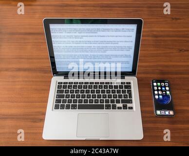 Laptop and smartphone Stock Photo
