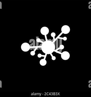 Chemical Bond Icon On Black Background. Black Flat Style Vector ...