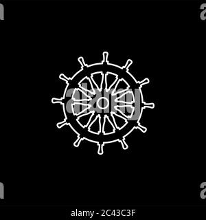 Helm Line Icon In Flat Style Vector For App, UI, Websites. Black Ship ...