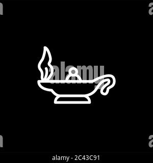 magic oil lamp icon on white background. alladin lamp sign. magic lamp ...
