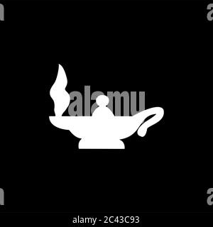 magic oil lamp icon on white background. alladin lamp sign. magic lamp ...