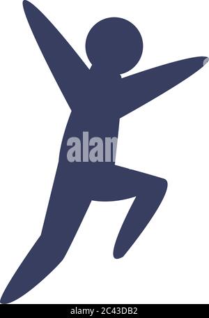 man avatar running silhouette style icon design, Marathon athlete training and fitness theme Vector illustration Stock Vector