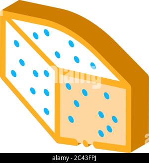 blue cheese isometric icon vector. blue cheese sign. isolated symbol ...