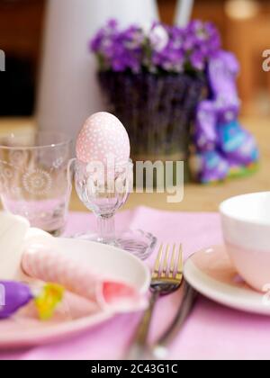 Laid Easter table, Munich, Bavaria, Germany Stock Photo