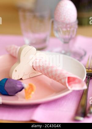 Laid Easter table, Munich, Bavaria, Germany Stock Photo