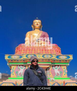 giant lord buddha statue of tawang, a tourist attraction of arunachal pradesh in north east india Stock Photo