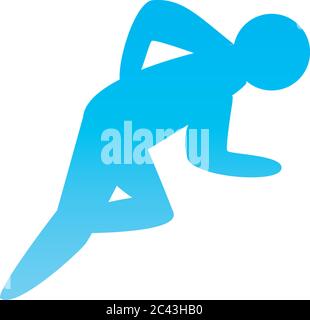 man avatar running gradient style icon design, Marathon athlete training and fitness theme Vector illustration Stock Vector