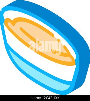 liquid cheese in bowl isometric icon vector illustration Stock Vector