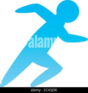 man avatar running gradient style icon design, Marathon athlete training and fitness theme Vector illustration Stock Vector