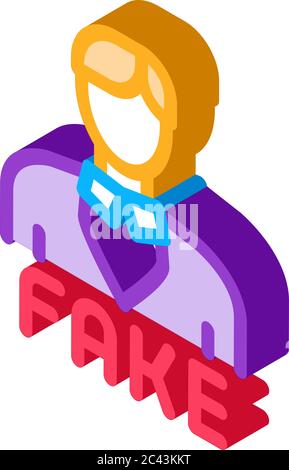 man fake photo isometric icon vector illustration Stock Vector