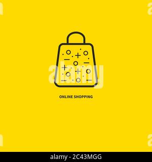 online shopping icon, digital marketing, package, vector illustration Stock Vector