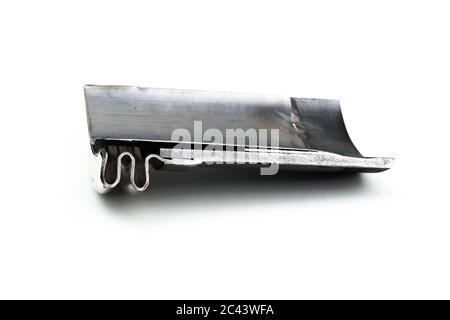 Section of bellows metal compensator isolated on white background. High quality photo Stock Photo