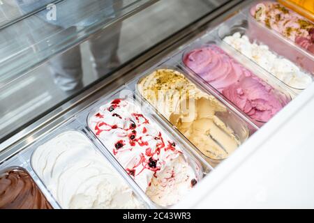Variety Flavors Ice Cream Fridge Stock Photo 399660415
