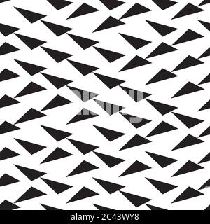 Seamless pattern with oblique black triangles Stock Vector