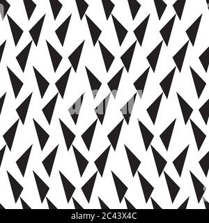 Seamless pattern with oblique black triangles Stock Vector