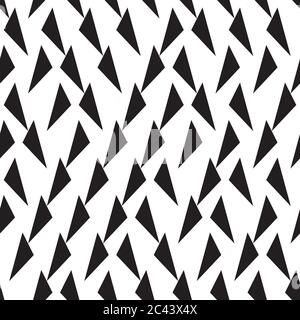 Seamless pattern with oblique black triangles Stock Vector