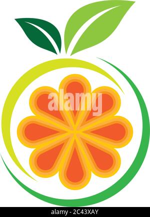 Orange logo template vector icon illustration design Stock Vector