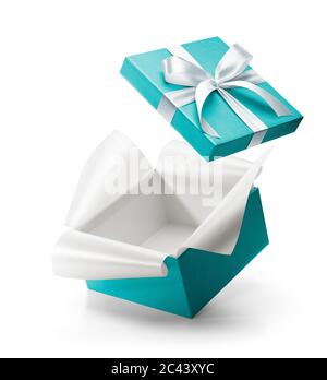 Open gift box isolated on white background Stock Photo