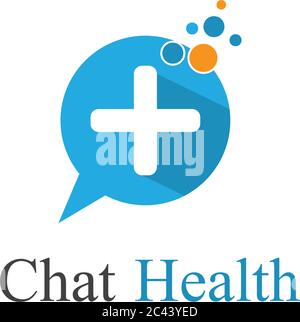 Chat health logo illustration design Stock Vector