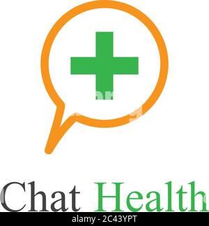 Chat health logo illustration design Stock Vector