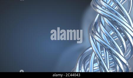 Aluminum abstract string artwork background 3d illustration Stock Photo