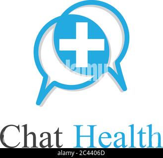 Chat health logo illustration design Stock Vector