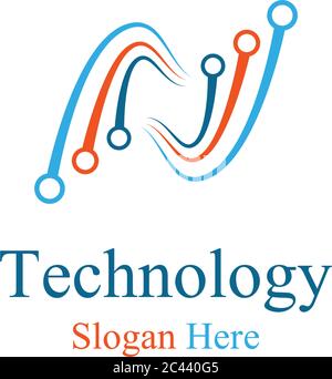 Technology logo template Stock Vector