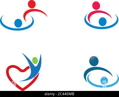 Adoption and community care logo template vector icon illustration design Stock Vector
