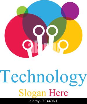 Technology logo template Stock Vector