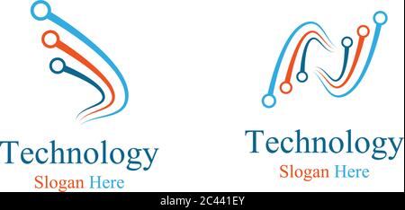 Technology logo template Stock Vector