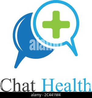 Chat health logo illustration design Stock Vector