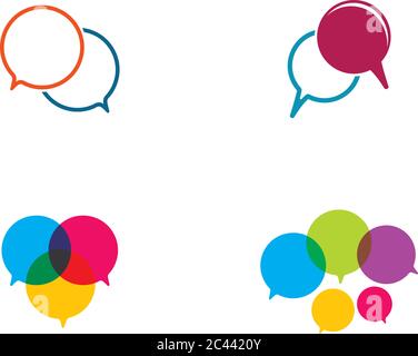 Speech bubble logo template vector icon illustration design Stock Vector