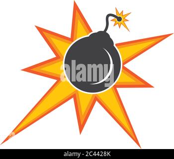 Nuclear bomb logo icon illustration Stock Vector