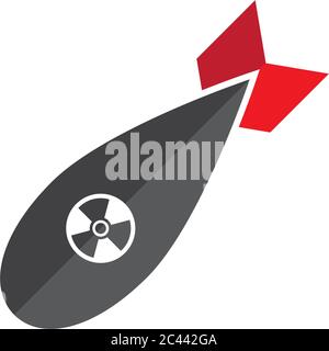 Nuclear bomb logo icon illustration Stock Vector