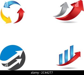 Arrow logo template vector icon illustration design Stock Vector