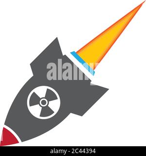 Nuclear bomb logo icon illustration Stock Vector