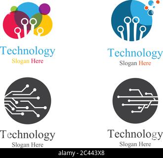 Technology logo template Stock Vector