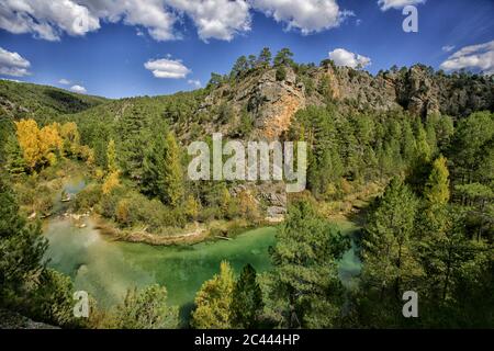 styrte Wings faktum Spain, Province of Guadalajara, Scenic view of lake in forested valley of  Alto Tajo Nature Reserve Stock Photo - Alamy