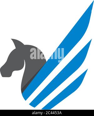 Pegasus logo template vector icon illustration design Stock Vector