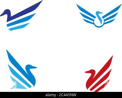 Duck logo template vector icon illustration Stock Vector
