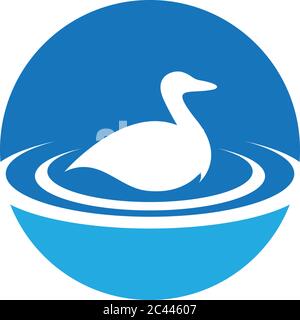 Duck logo template vector icon illustration Stock Vector