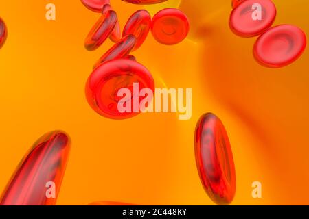 Three dimensional render of flowing red blood cells Stock Photo - Alamy