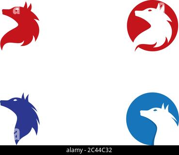 Wolf Logo Template vector icon illustration design Stock Vector
