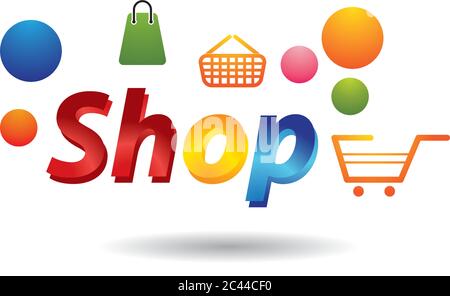 Shop logo template vector icon illustration design Stock Vector